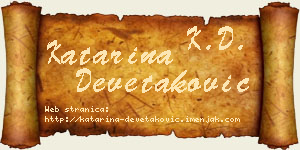 Katarina Devetaković vizit kartica